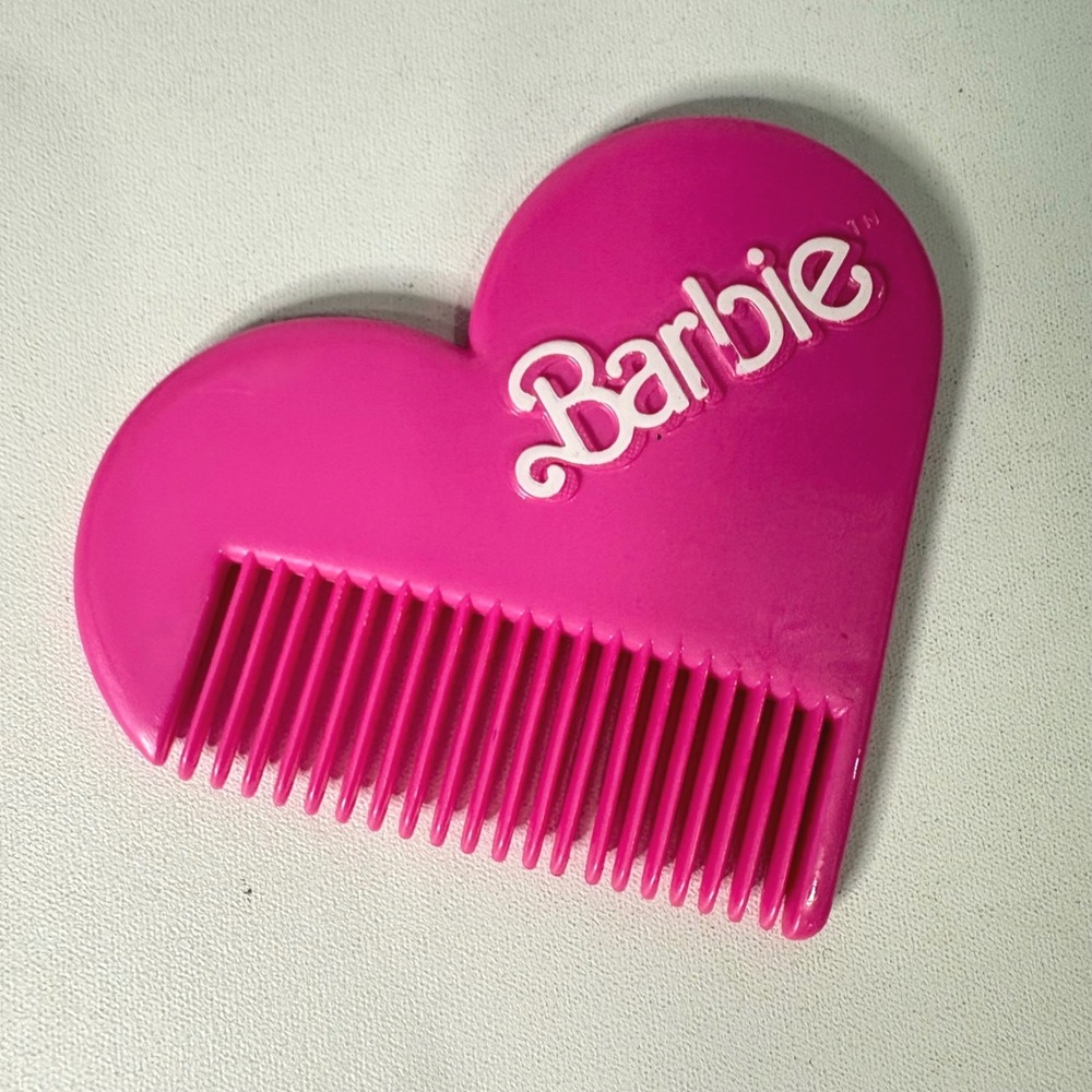 Vintage 1989 Barbie Heart Shaped Hair Comb Hot Pink Avon Mattel Retro Accessory